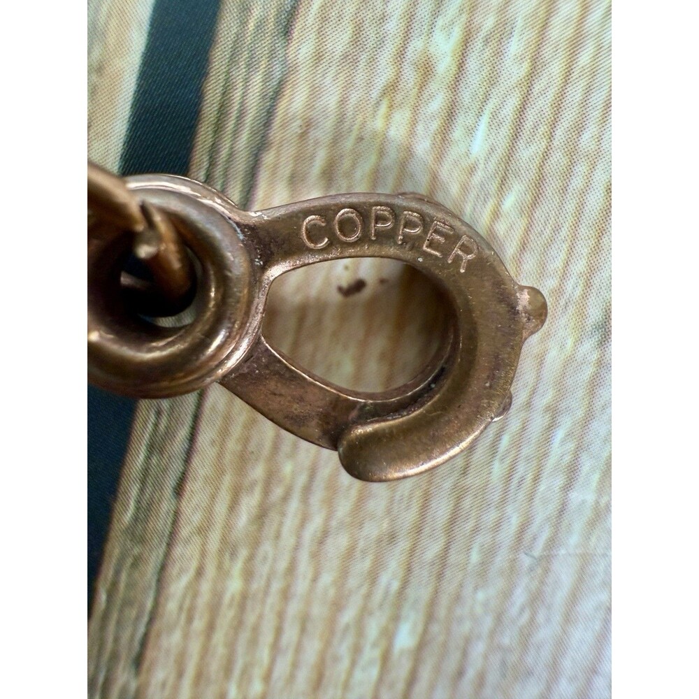 Vintage Southwestern Native American Copper Tribal Panel Link Bracelet - Picture 7 of 9